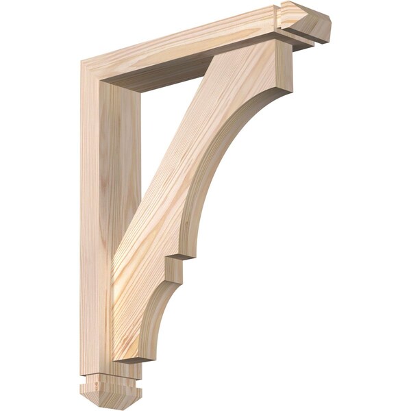 Ekena Millwork Balboa Arts and Crafts Smooth Bracket w/ Offset Brace, Douglas Fir, 3 1/2"W x 16"D x 20"H BKT0402X16X20BOA03SDF - main